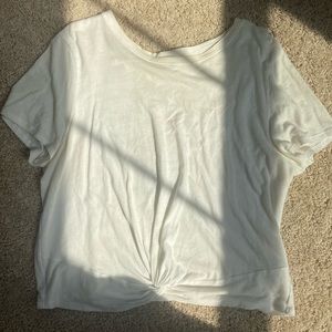 White tied cropped shirt